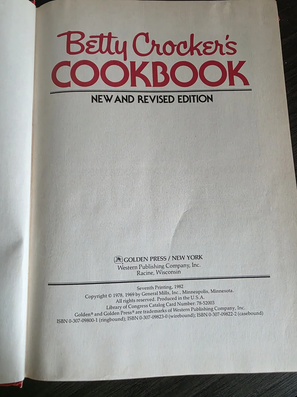 Vintage Betty Crocker Cookbook - Red Hardback New and Revised Edition Cookbook